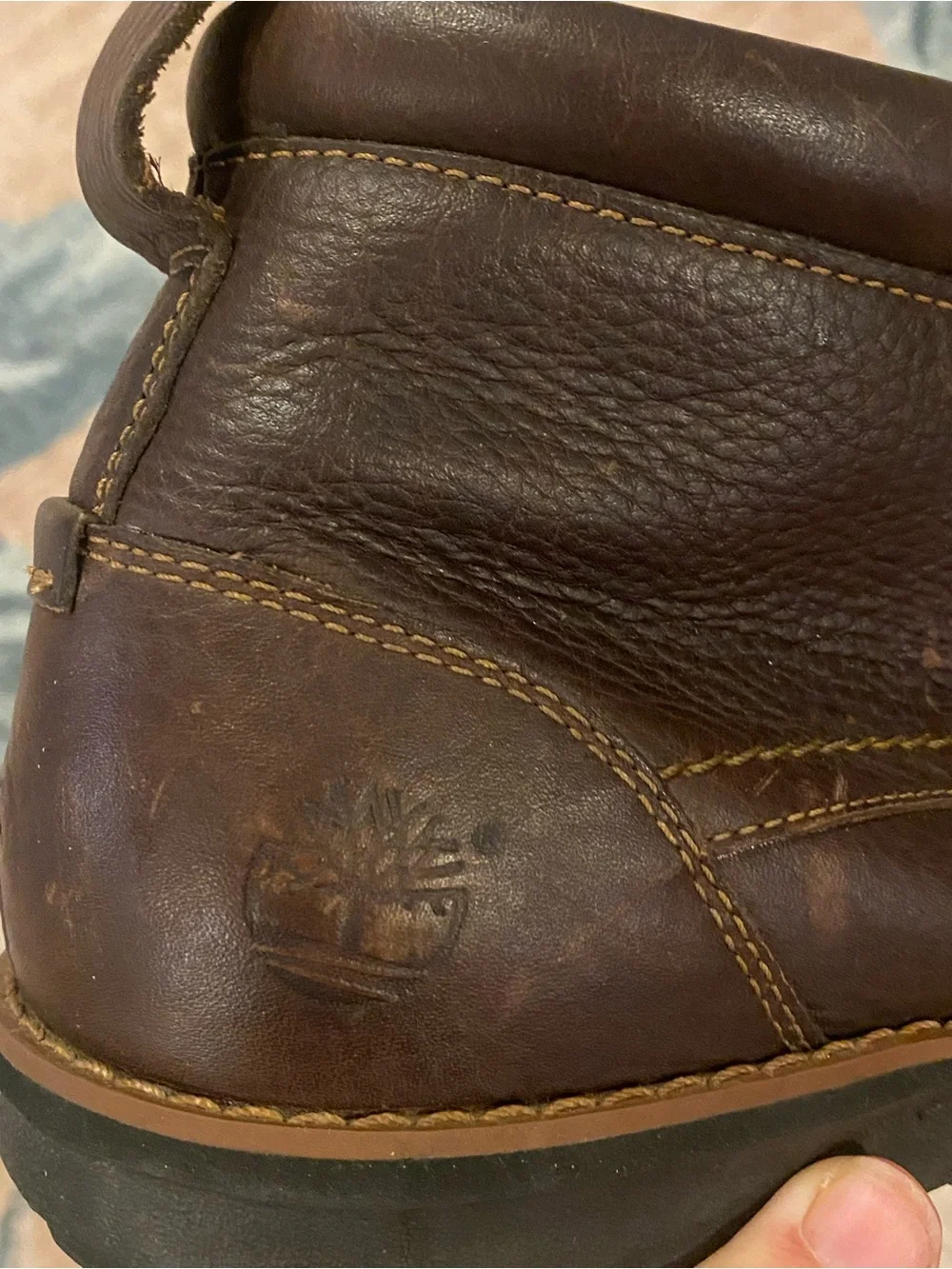Timberland Brown Leather Moc Toe Lace-Up Boots